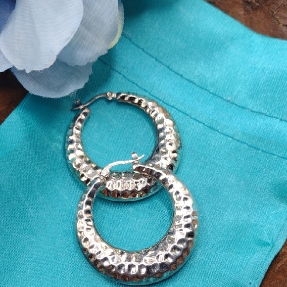 kohls Jewelry - Silver Infinity Circle Earrings with Textured Design